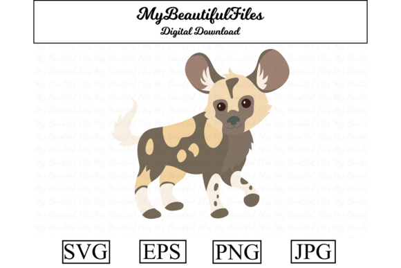 African Wild Dog Clipart Design