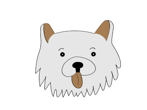 Cute Dog Face Illustration - 01