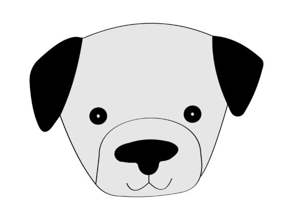 Cute Dog Face Illustration - 04