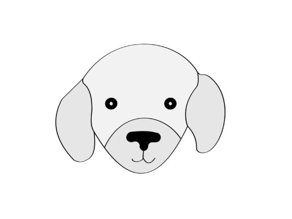 Cute Dog Face Illustration - 06