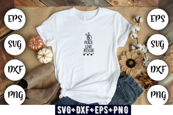 Dog Design Peace Love Rescue