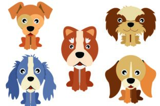 Dog Flat Icon Vector Bundle