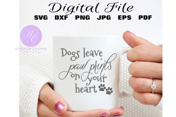 Dog Lover with Heartbeat and Paw Prints