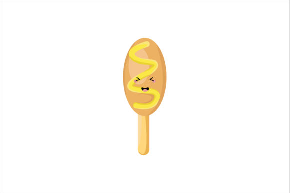 Yummy Corn Dog with Mayonnaise Kawaii